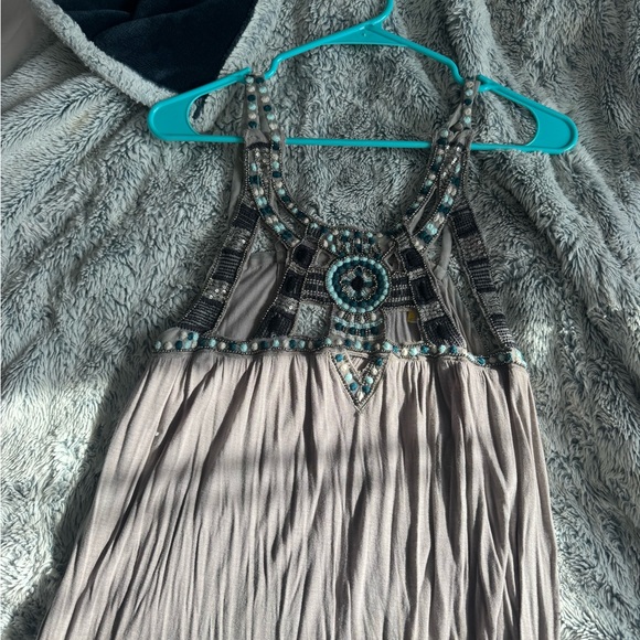 Free People Beaded Backless Dress in Gray - Picture 4 of 4